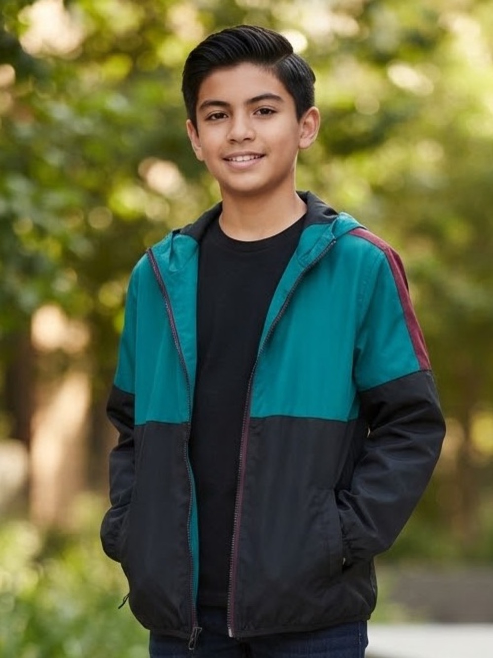 Take 50% OFF- Garanimals Kids Teal and Black Windbreaker Jacket with Hood, Sz-5